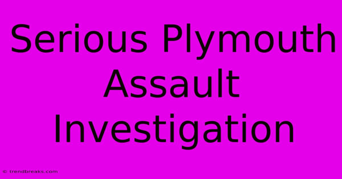 Serious Plymouth Assault Investigation