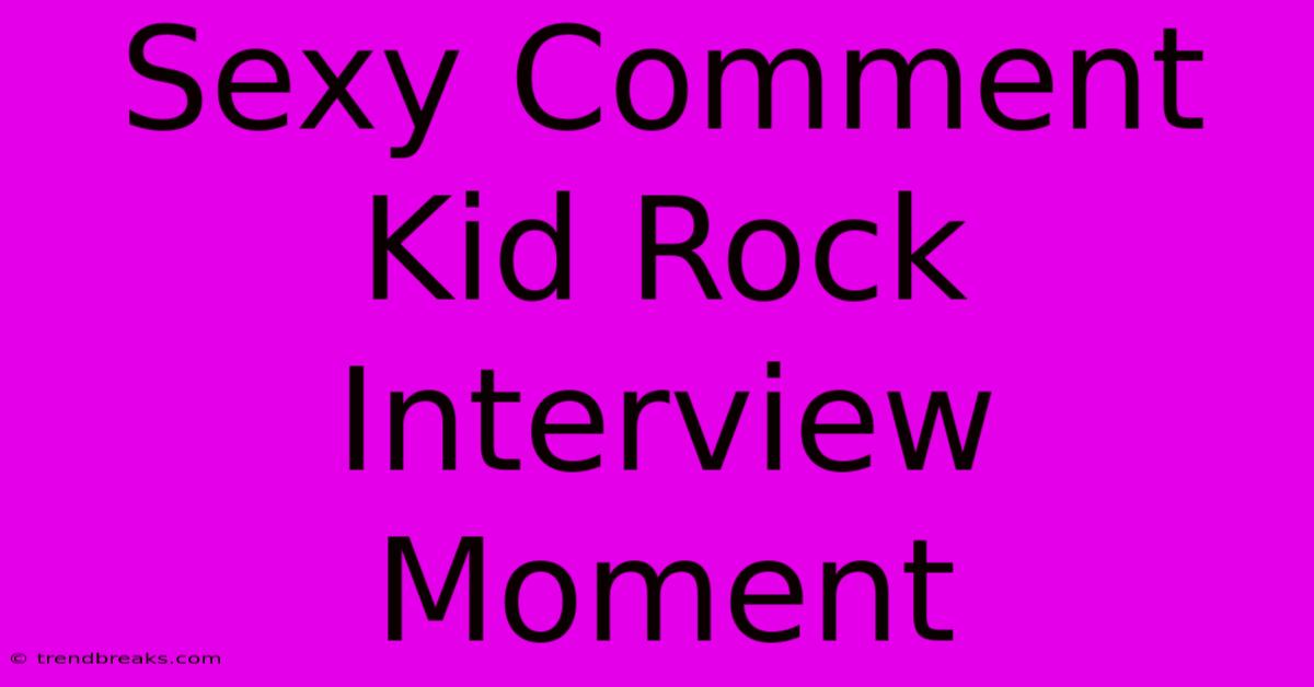 Sexy Comment Kid Rock Interview Moment