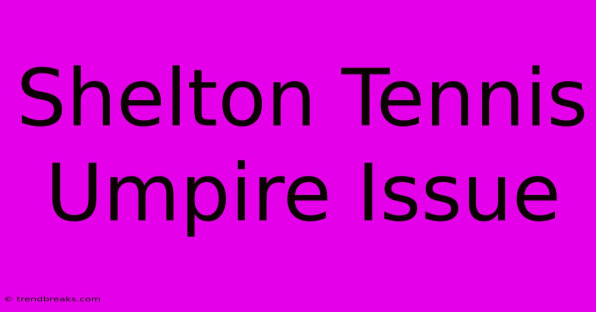 Shelton Tennis Umpire Issue