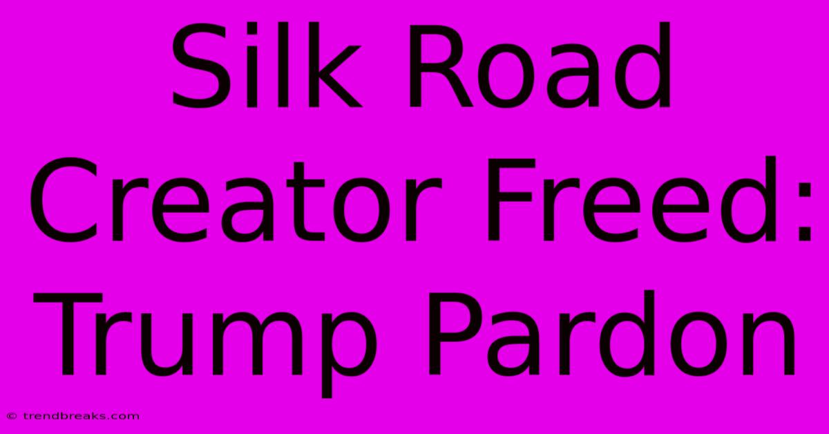 Silk Road Creator Freed: Trump Pardon