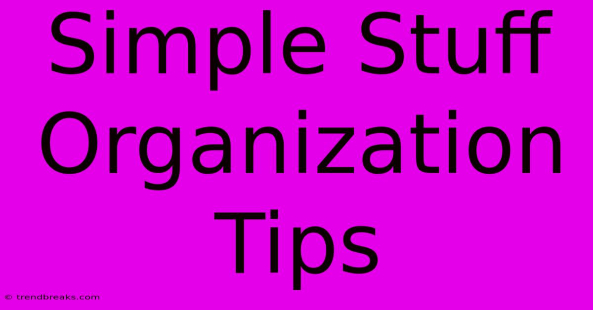 Simple Stuff Organization Tips 