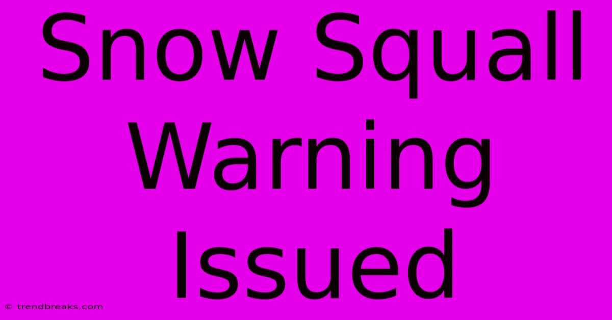 Snow Squall Warning Issued