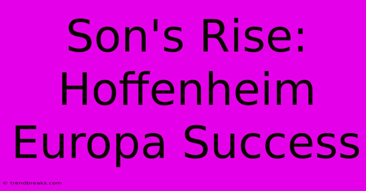 Son's Rise: Hoffenheim Europa Success