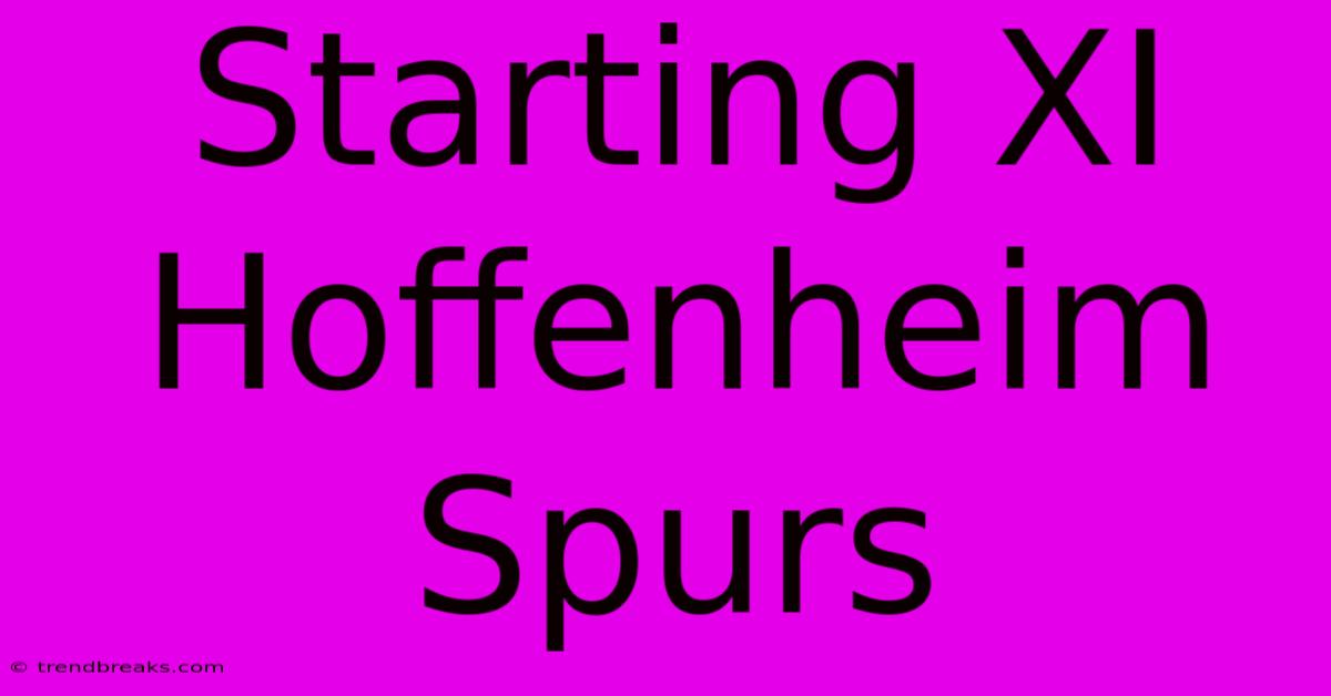 Starting XI Hoffenheim Spurs