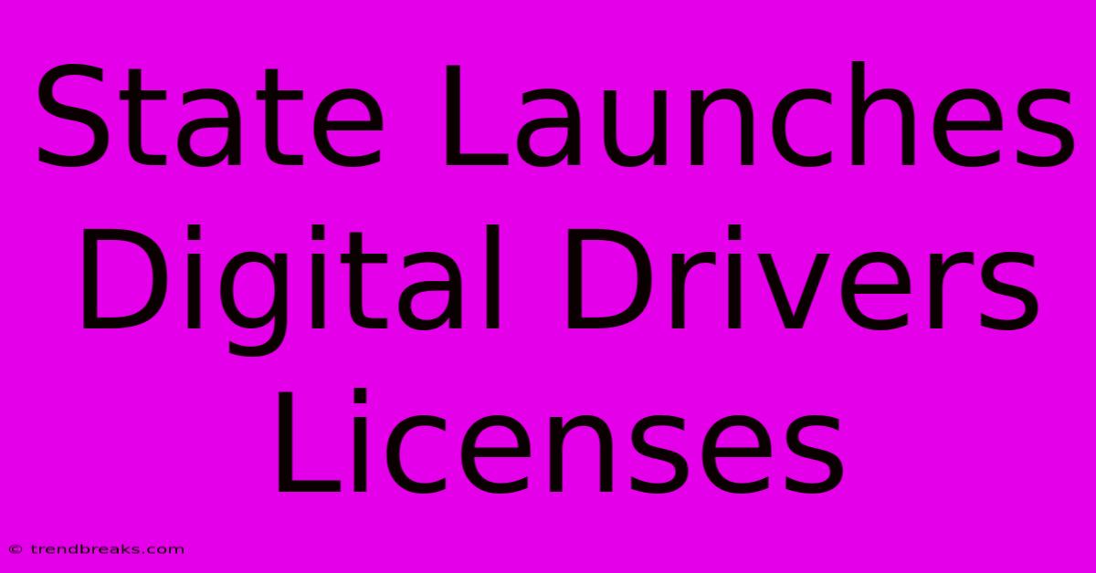 State Launches Digital Drivers Licenses