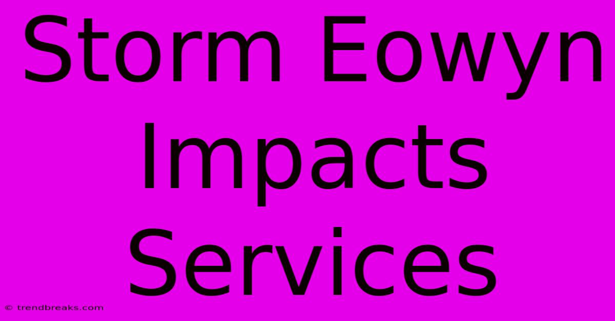 Storm Eowyn Impacts Services