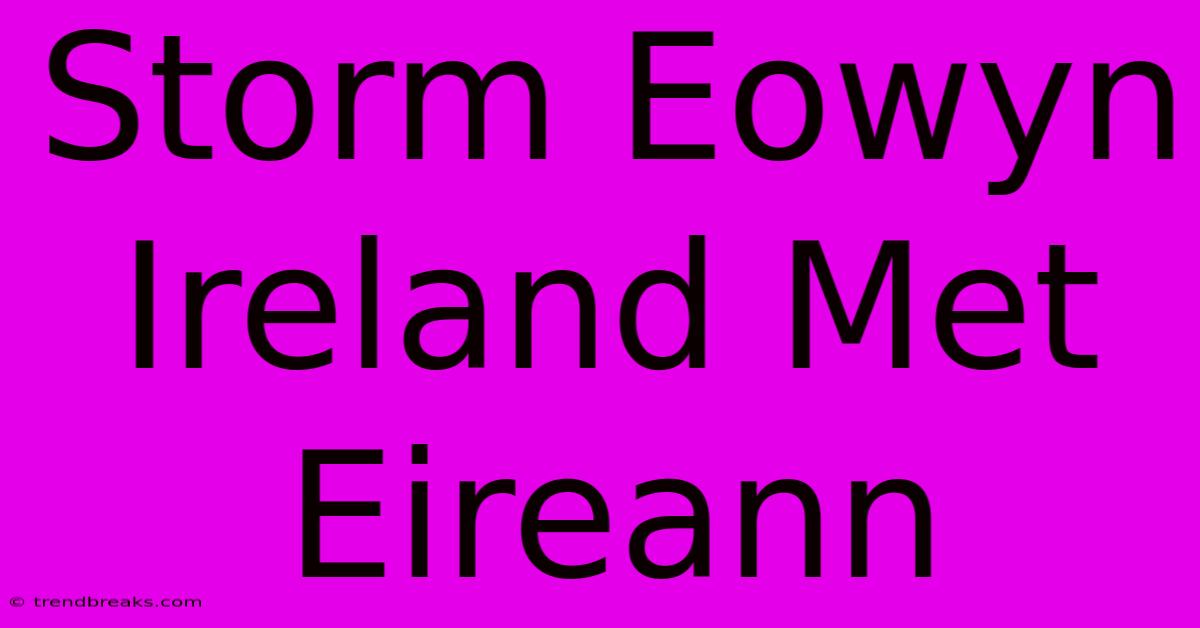 Storm Eowyn Ireland Met Eireann