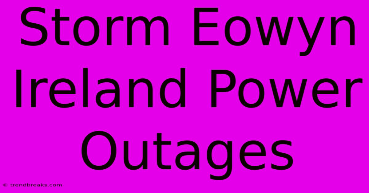 Storm Eowyn Ireland Power Outages