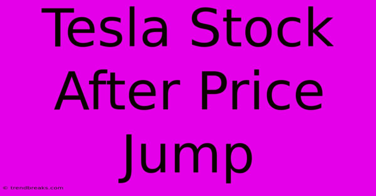 Tesla Stock After Price Jump