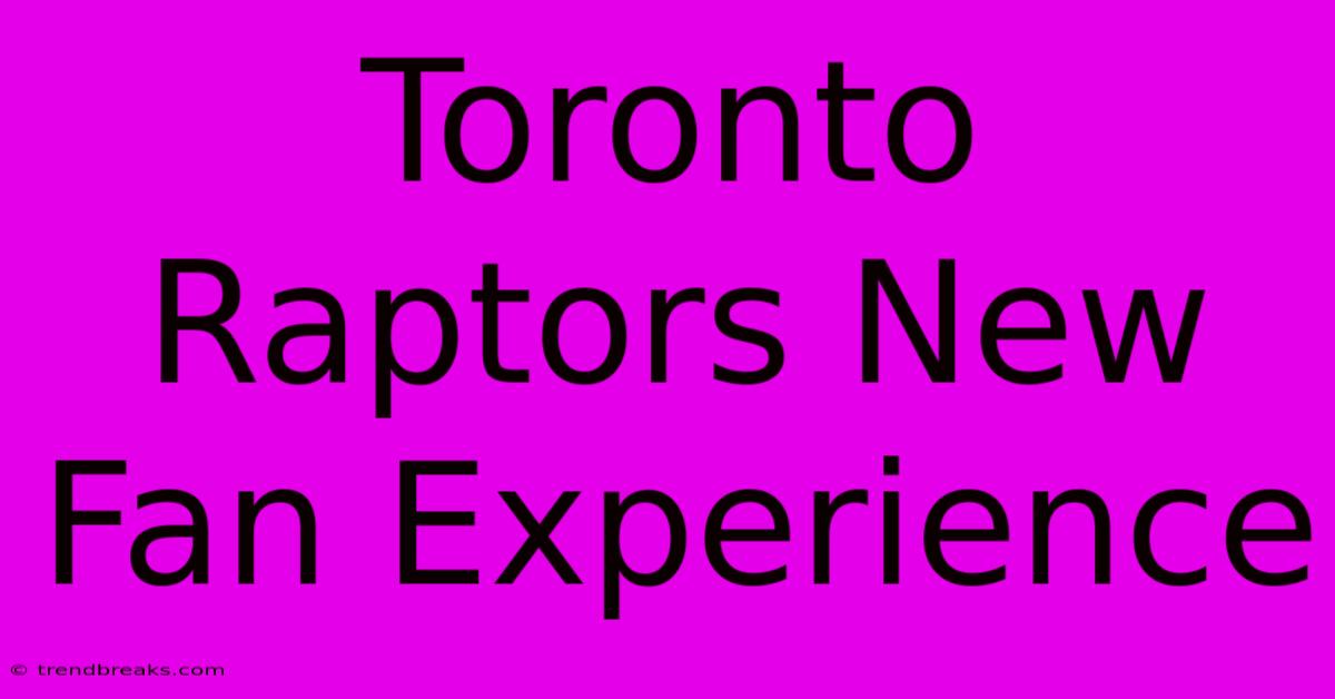 Toronto Raptors New Fan Experience