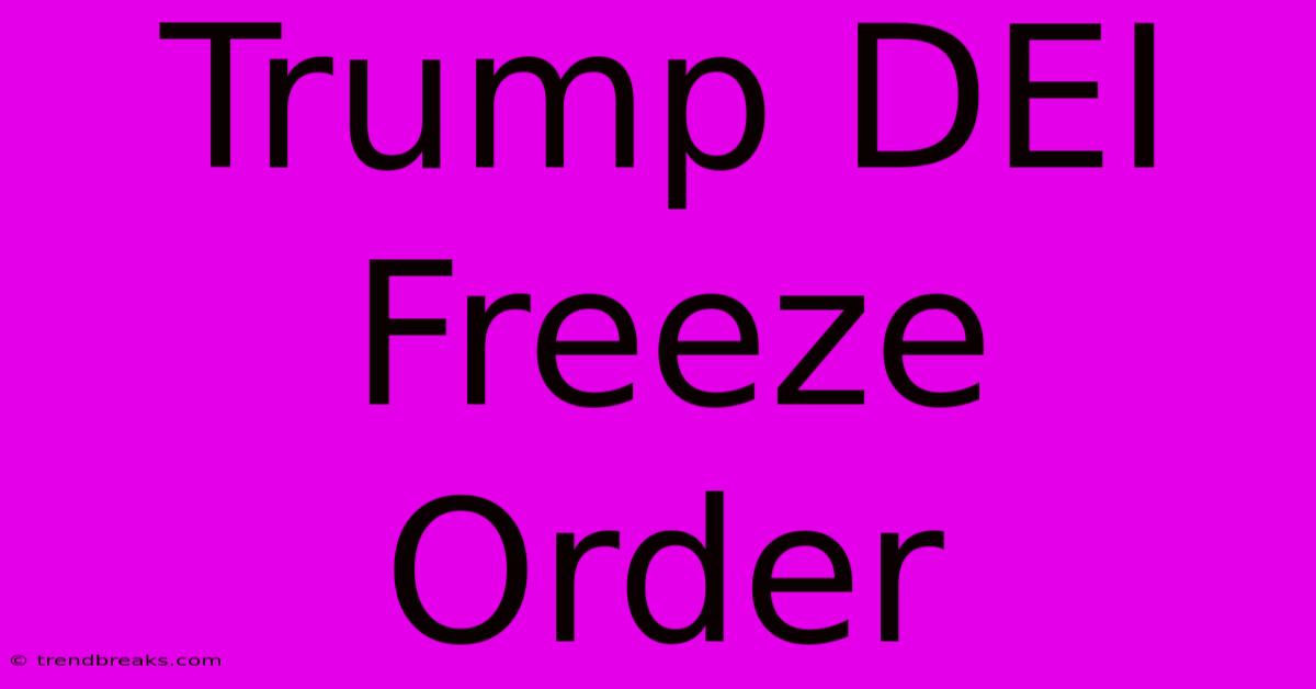 Trump DEI Freeze Order