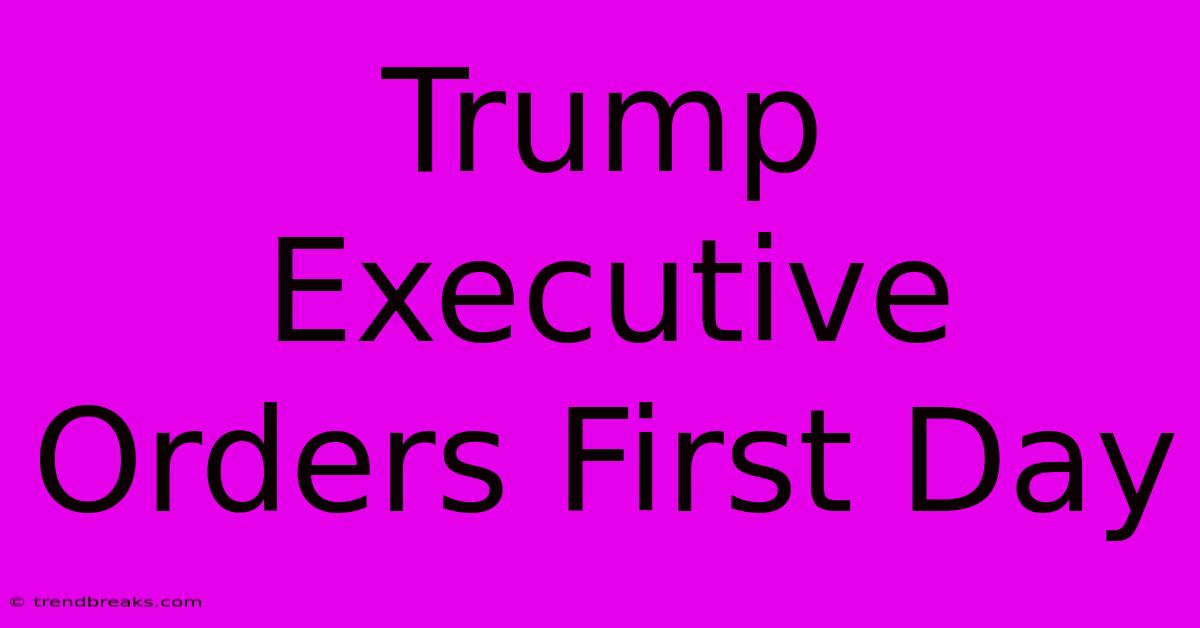 Trump Executive Orders First Day