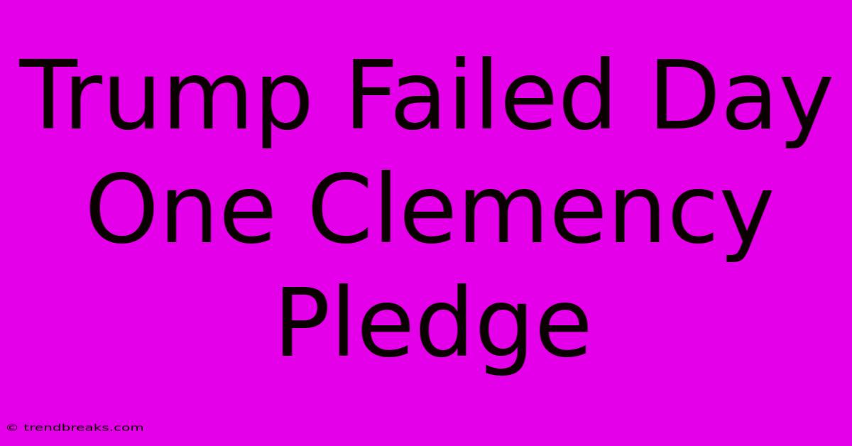 Trump Failed Day One Clemency Pledge