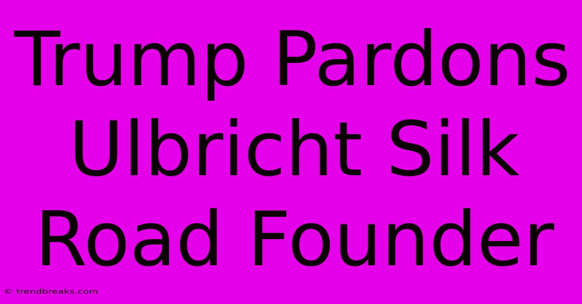 Trump Pardons Ulbricht Silk Road Founder