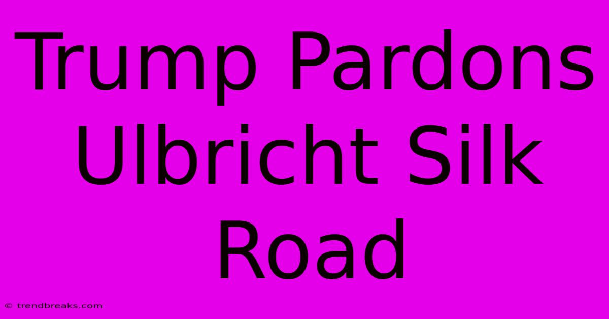 Trump Pardons Ulbricht Silk Road