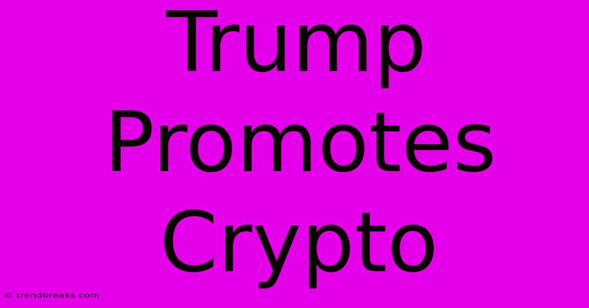 Trump Promotes Crypto  