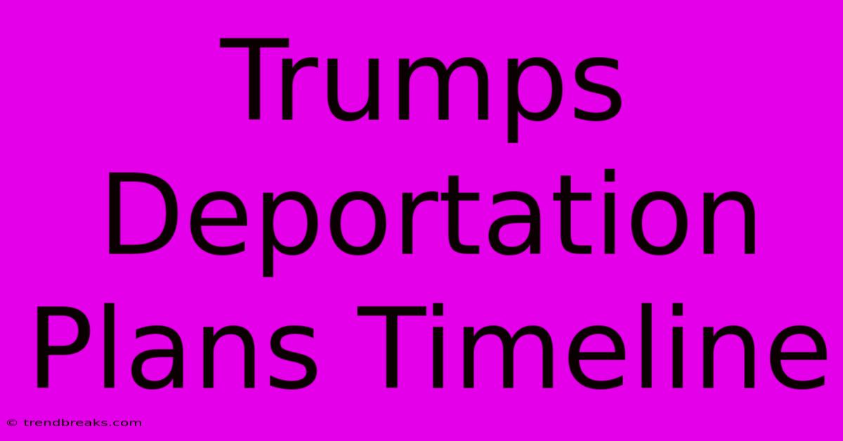 Trumps Deportation Plans Timeline