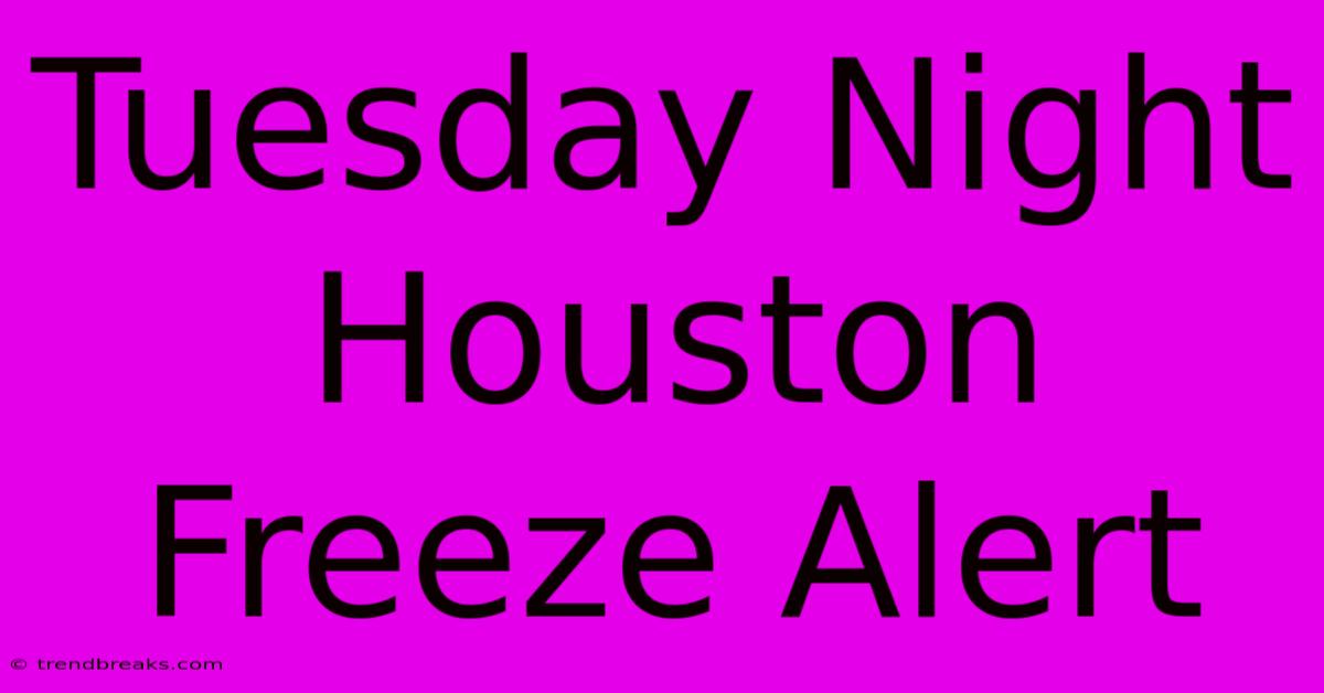 Tuesday Night Houston Freeze Alert