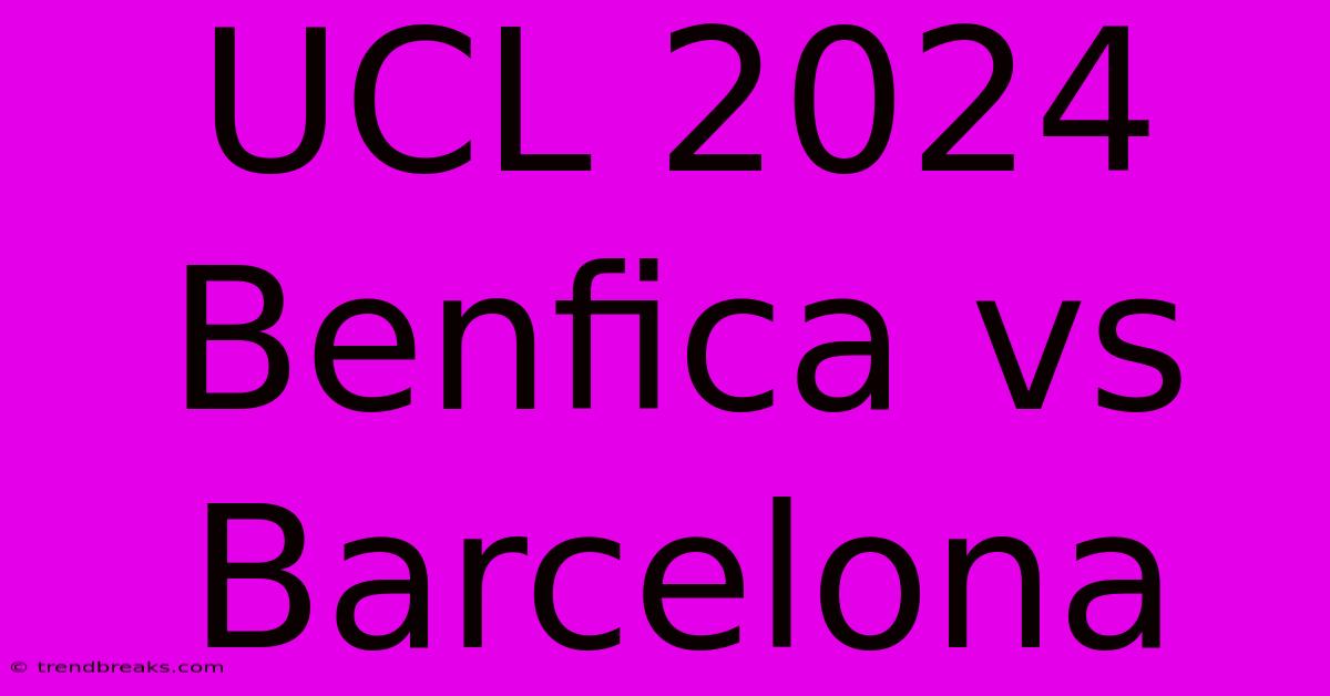 UCL 2024 Benfica Vs Barcelona