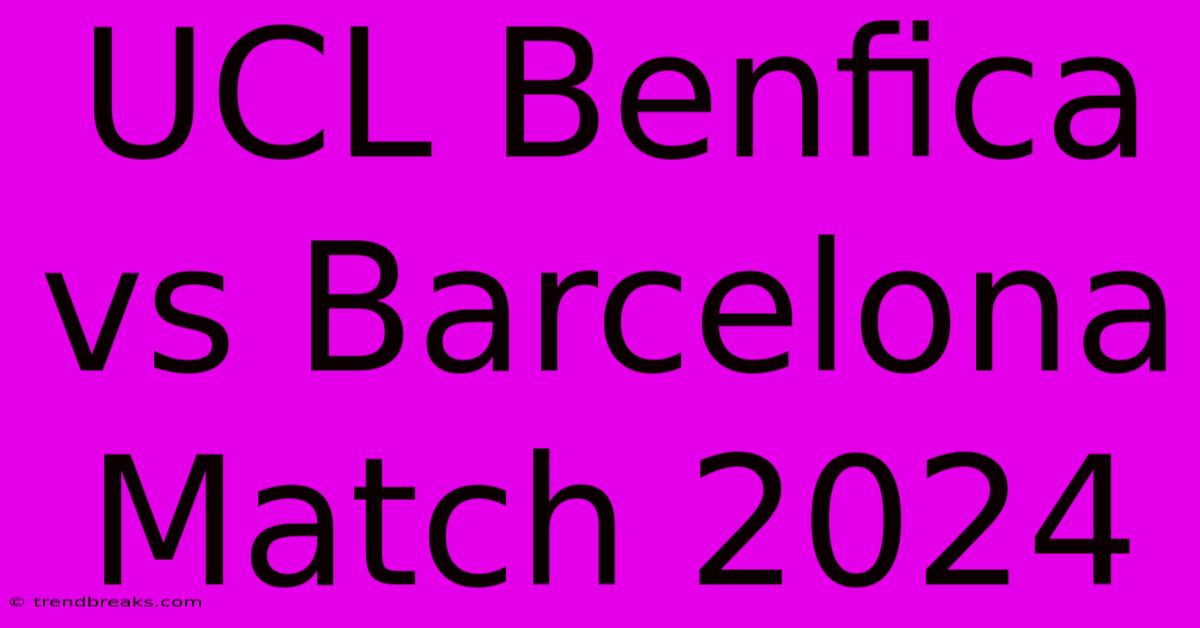 UCL Benfica Vs Barcelona Match 2024