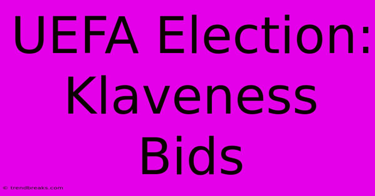 UEFA Election: Klaveness Bids