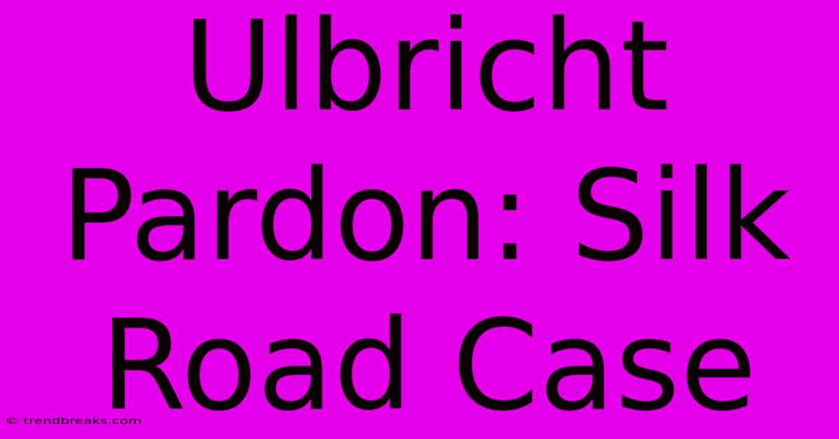 Ulbricht Pardon: Silk Road Case