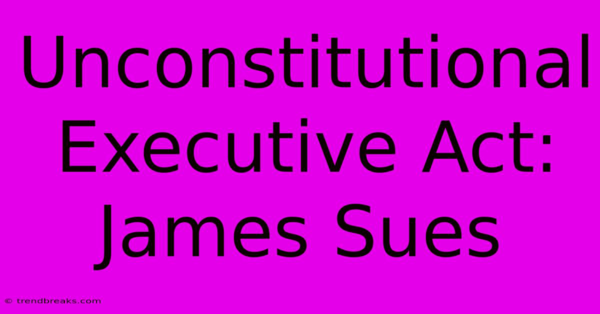 Unconstitutional Executive Act: James Sues