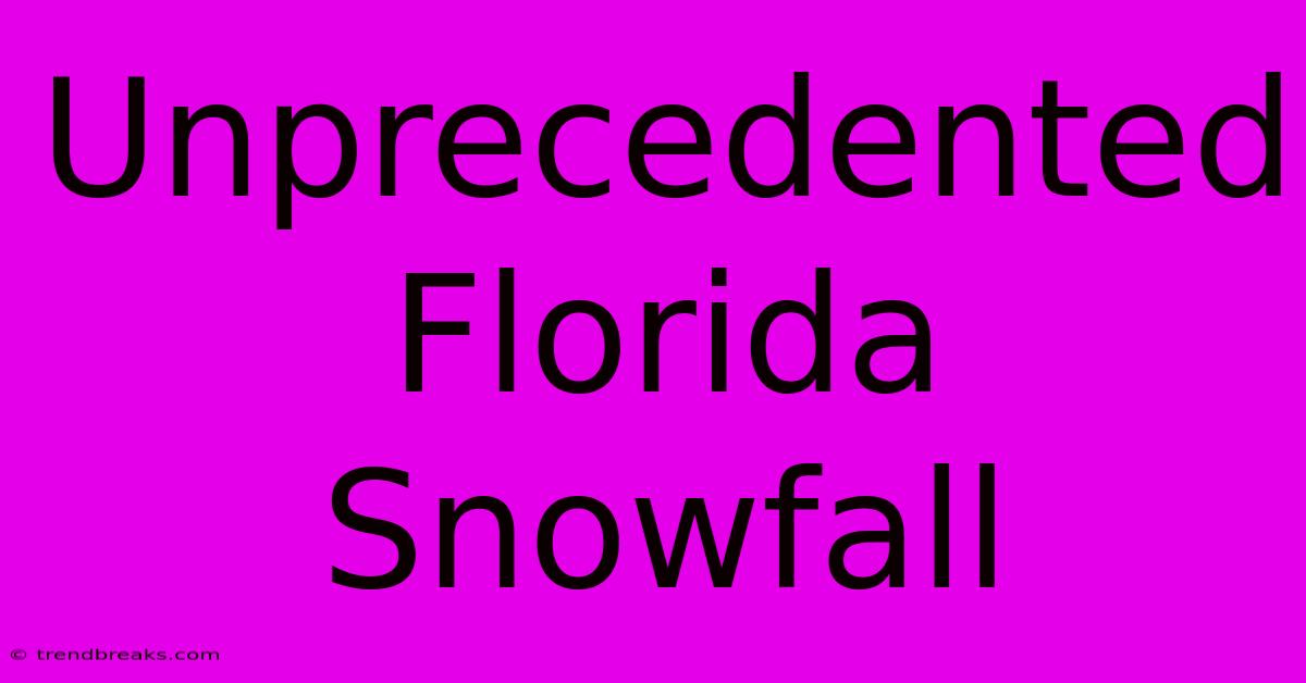 Unprecedented Florida Snowfall