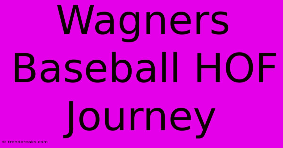 Wagners Baseball HOF Journey