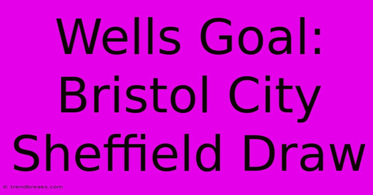 Wells Goal: Bristol City Sheffield Draw