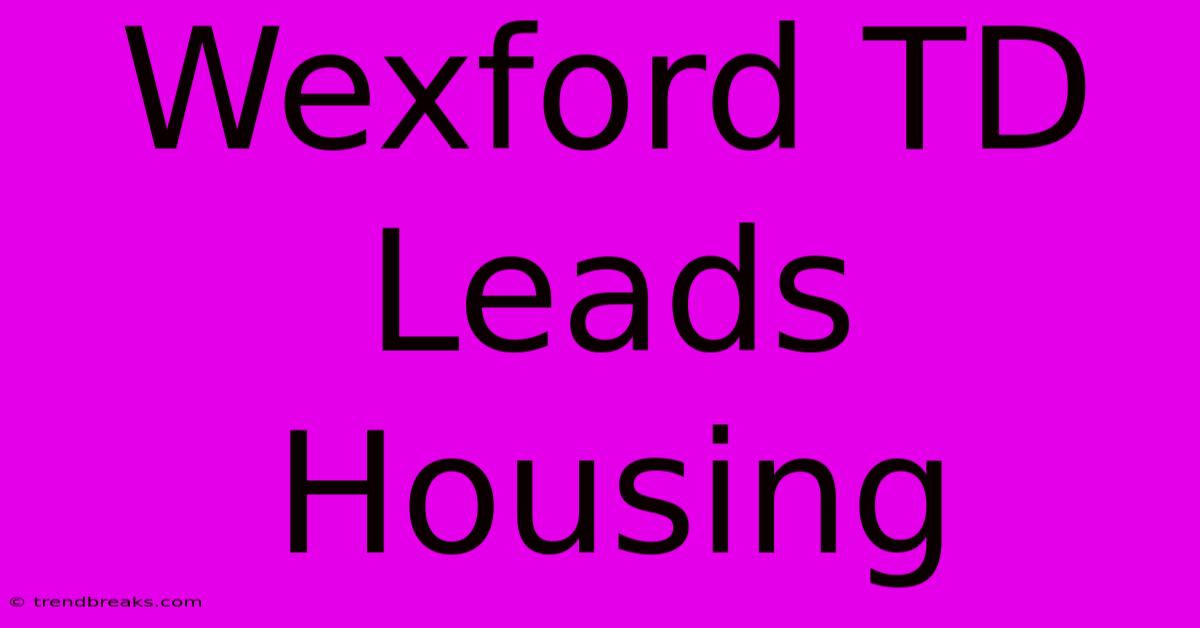 Wexford TD Leads Housing