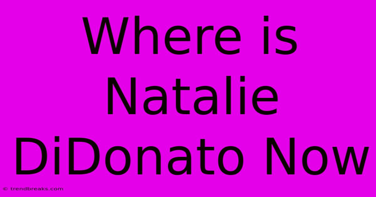 Where Is Natalie DiDonato Now