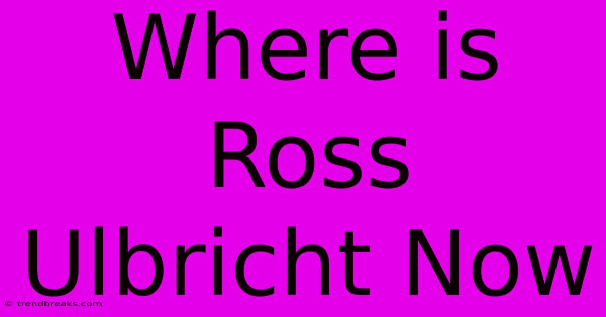 Where Is Ross Ulbricht Now