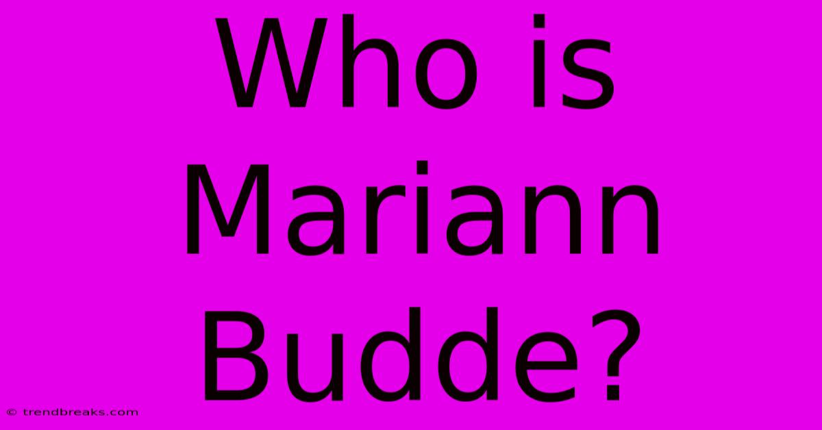 Who Is Mariann Budde?