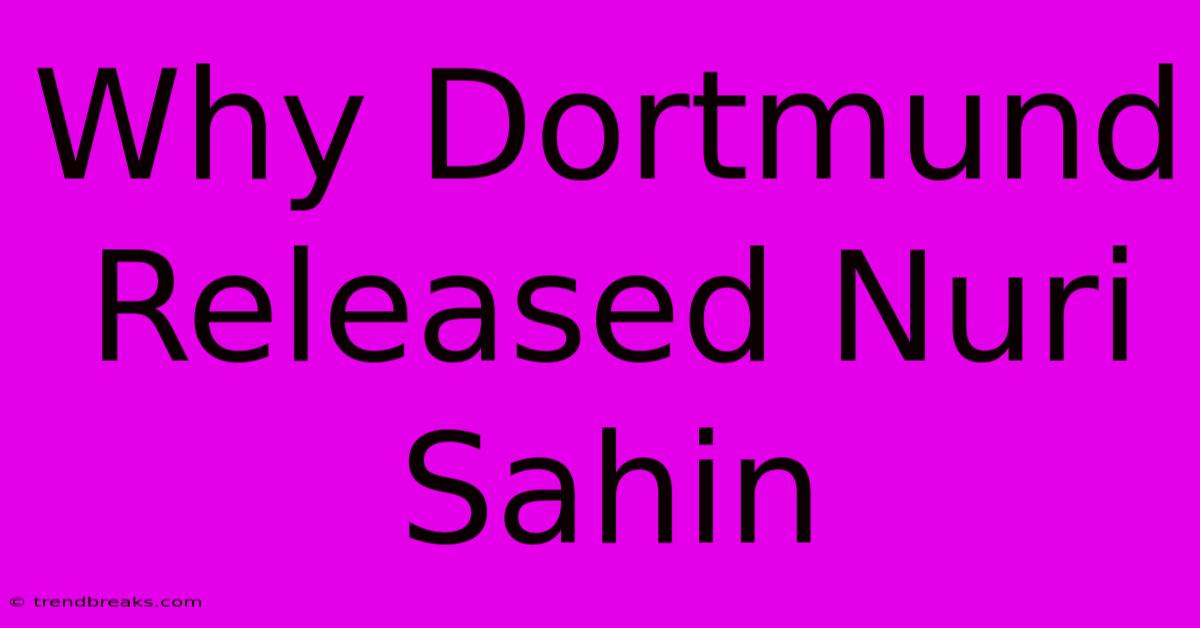 Why Dortmund Released Nuri Sahin