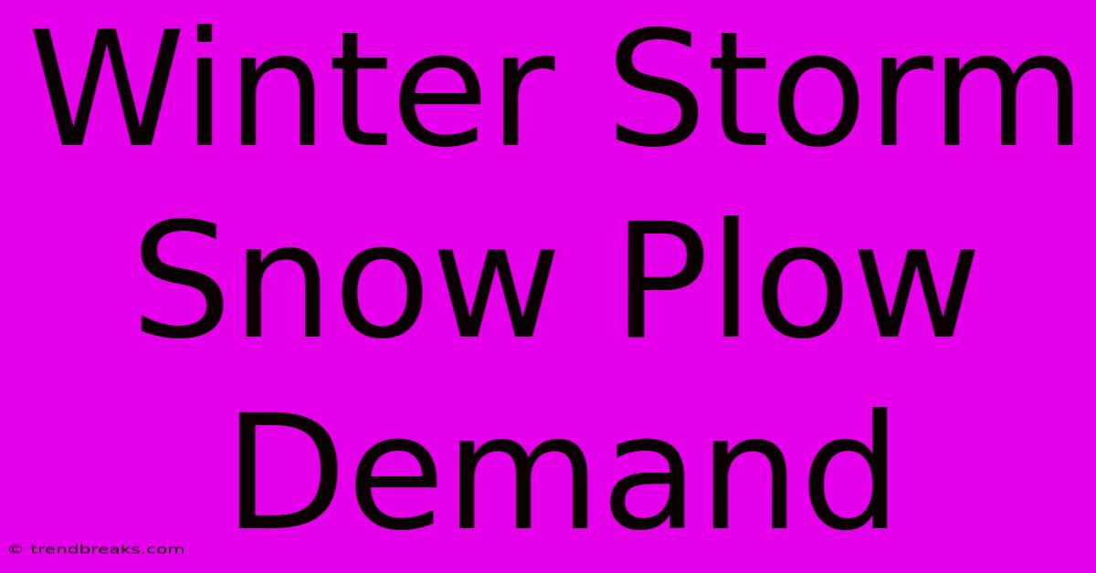 Winter Storm Snow Plow Demand