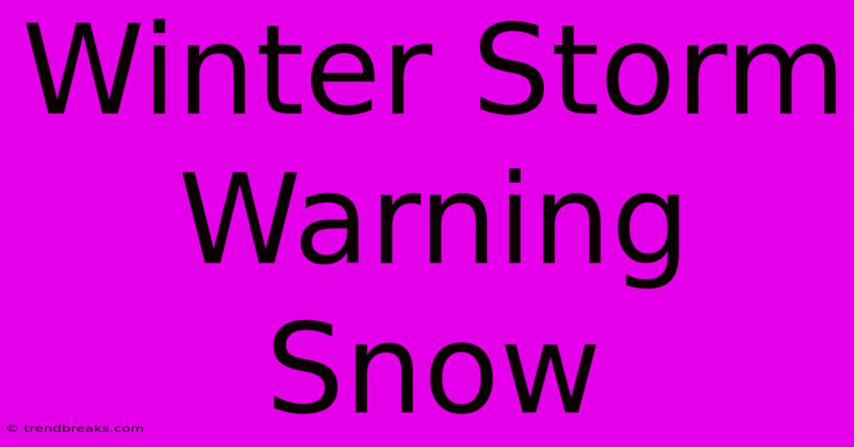 Winter Storm Warning Snow